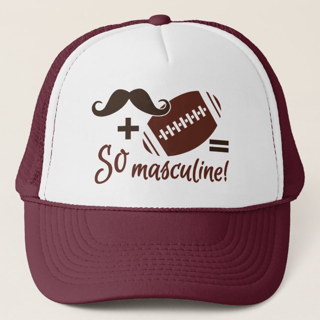 Mustache & Football hat - Farbe wählen Truckerkappe (Vorderseite)