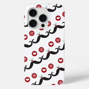 Mustache Funny Face Snowflake Mistletoe Holiday iPhone 15 Pro Hülle