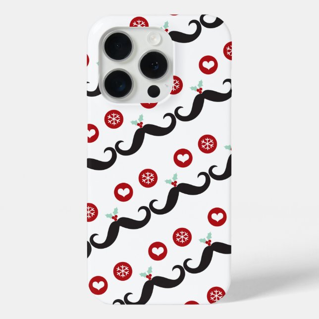 Mustache Funny Face Snowflake Mistletoe Holiday Case-Mate iPhone Hülle (Rückseite)