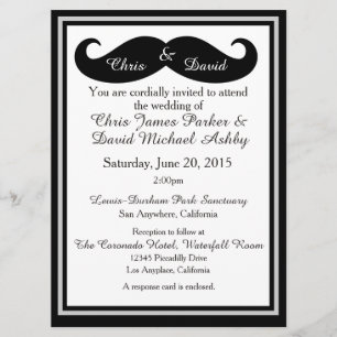 Mustache Gay Hochzeit Einladung