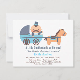 Mustache Gentleman Baby Boy Shower Einladungen