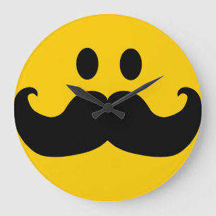 Mustache Große Wanduhr