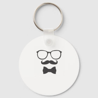 Mustache Hipster Bowtie Glasses Schlüsselanhänger