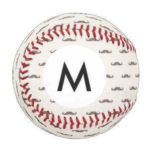 Mustache-Hipster für Monogramm 3 Baseball