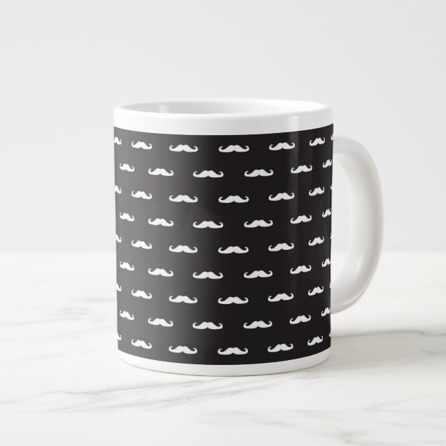Mustache-Hipster Jumbo-Tasse (Vorderseite Rechts)