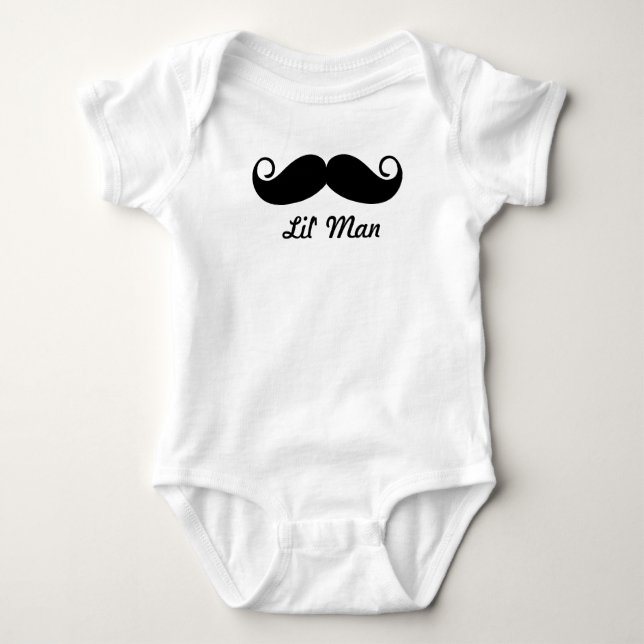 Mustache Hipster Pattern Baby Strampler (Vorderseite)