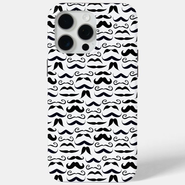 Mustache Hipster Pattern Case-Mate iPhone Hülle (Rückseite)