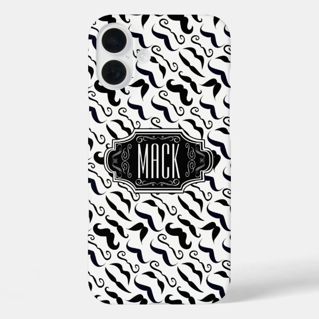 Mustache Hipster Pattern Case-Mate iPhone Hülle (Rückseite)
