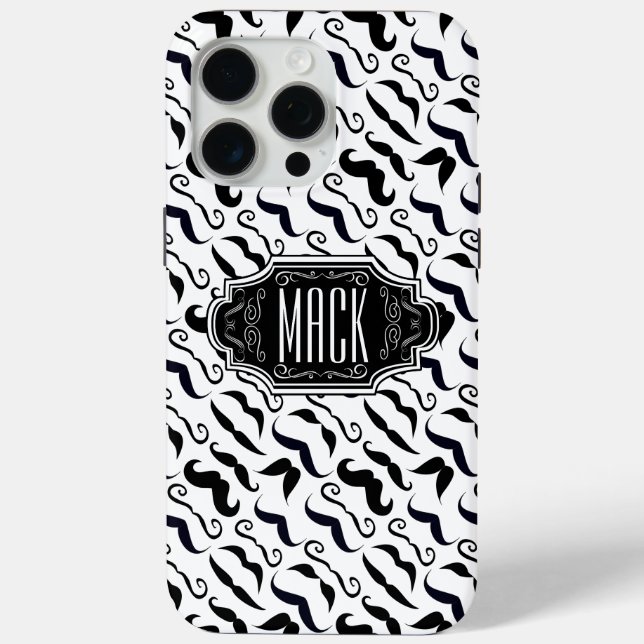 Mustache Hipster Pattern Case-Mate iPhone Hülle (Rückseite)