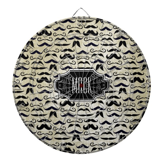 Mustache Hipster Pattern Dartscheibe (vorne)