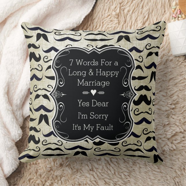 Mustache Hipster Pattern Kissen (Decke)