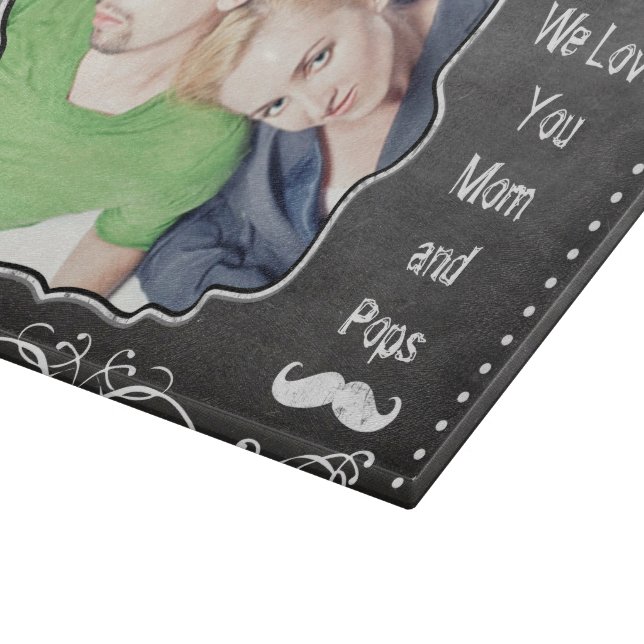 Mustache Hipster Pattern Schneidebrett (Ecke)