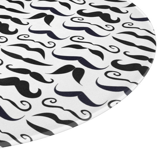 Mustache Hipster Retro-Muster Schneidebrett (Ecke)