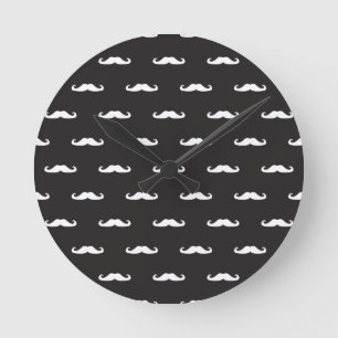 Mustache-Hipster Runde Wanduhr
