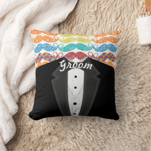 Mustache Hipster Vintag Retro Groom Kissen