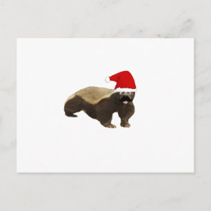 Mustache Honey Badger Santa Feiertagspostkarte