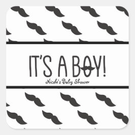 Mustache IT ist eine junge Schwarz-weiße Baby Dusc Quadratischer Aufkleber