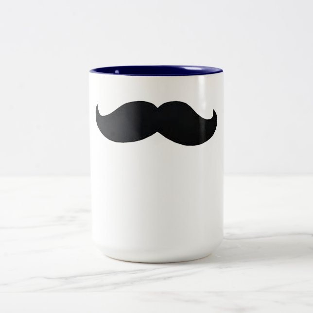 Mustache-Kaffee-Tasse lustig, am besten schwarzer  Zweifarbige Tasse (Mittel)