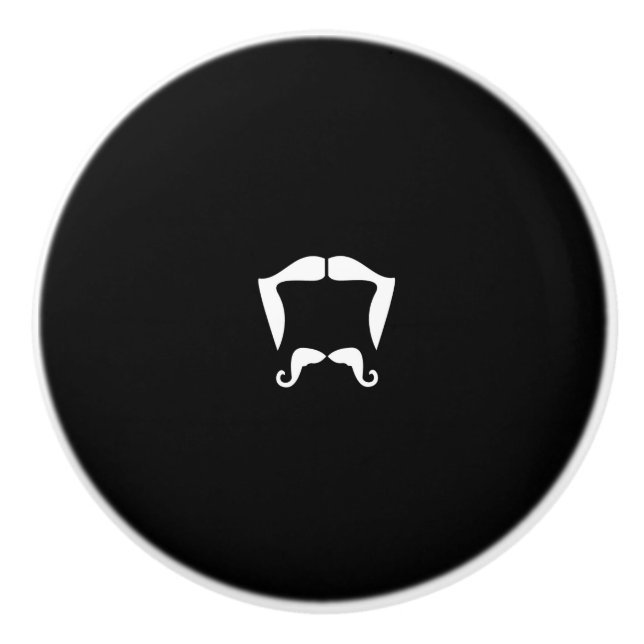 Mustache Keramik Knob Keramikknauf (Vorderseite)