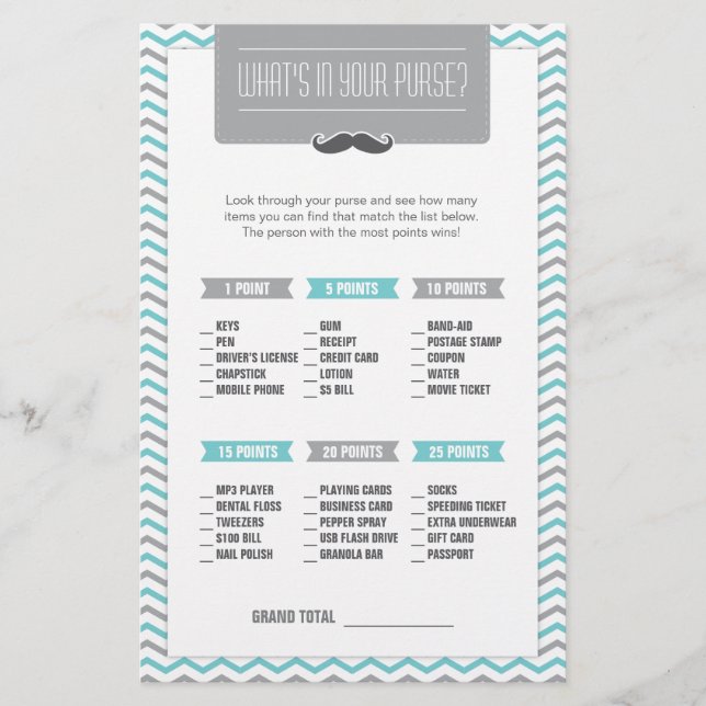 Mustache / Kleiner Mann Was ist in deinem Purse-Sp (Vorderseite)