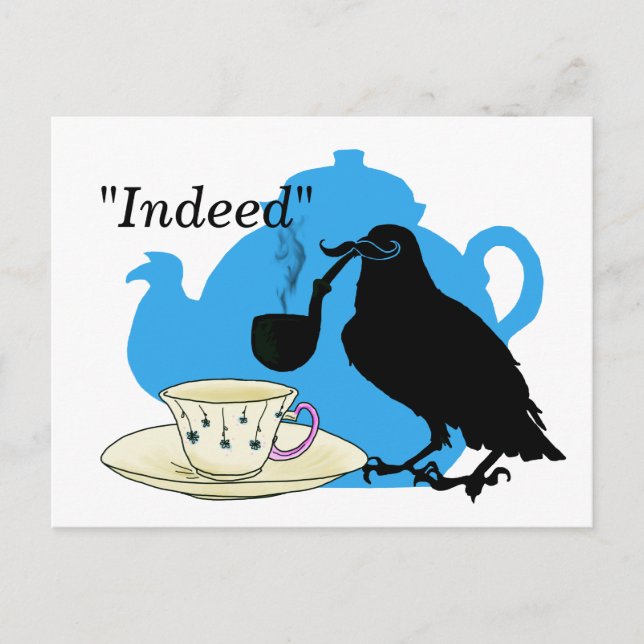 Mustache Krähe Postkarte (Vorderseite)