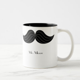 Mustache Lefty Groom-Tasse Zweifarbige Tasse