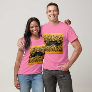Mustache Leopard Vintag Wooden #2 T-Shirt