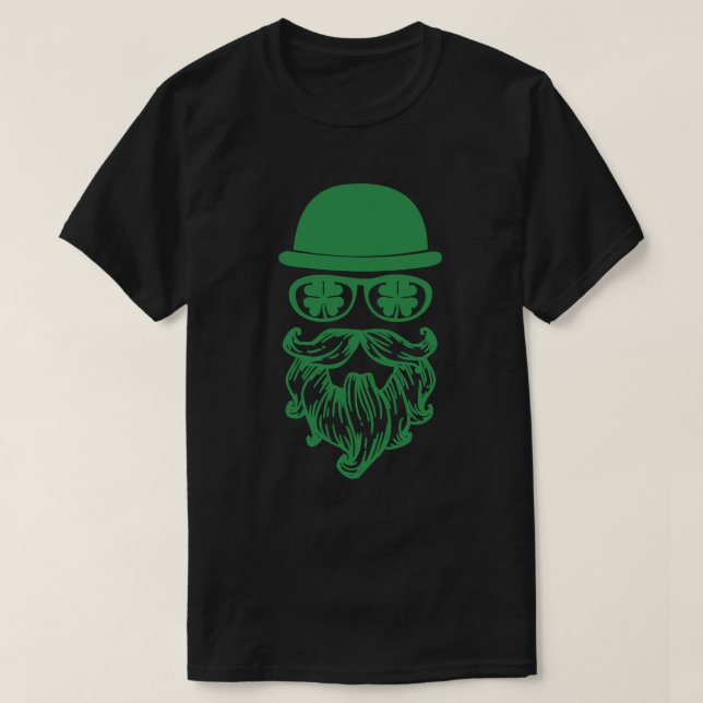 Mustache Leprechauns St. Patrick's Day T-Shirt (Design vorne)