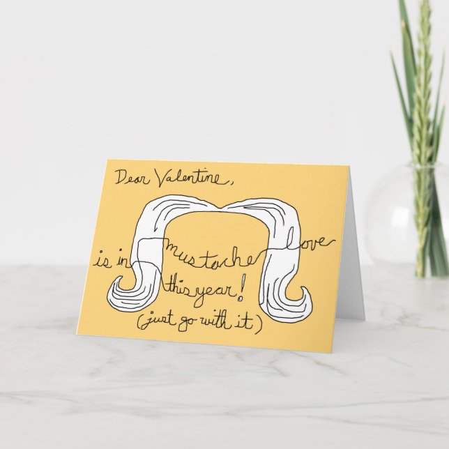 Mustache-Liebe Feiertagskarte (Vorderseite)