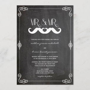 Mustache Liebe Vintage Hochzeit Einladung