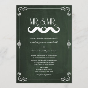 Mustache Liebe Vintage Hochzeit Einladung