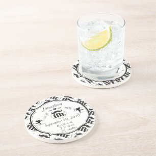 Mustache Lil Man Baby Boy Stats Getränkeuntersetzer