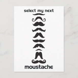 Mustache Line Up Postkarte