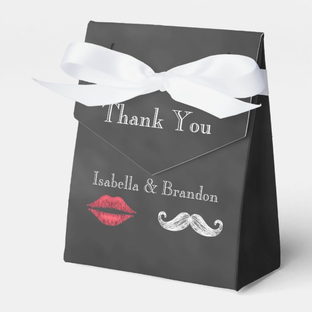Mustache & Lips Gefälligkeitsbox Geschenkschachtel (Vorderseite)