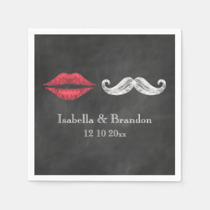 Mustache & Lips Napkin Serviette