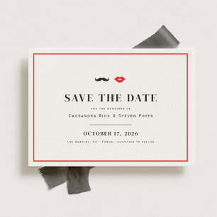 Mustache & Lips Quirky Wedding Save the Date
