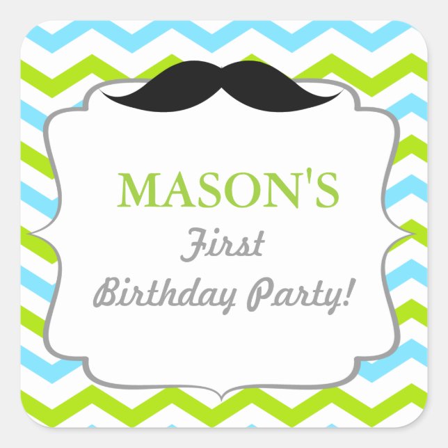 Mustache Little Man bevorzugt Stickers Siegel (Vorderseite)