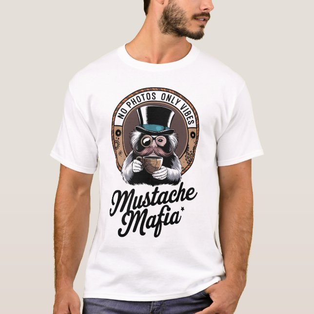 Mustache Mafia Vibes - Steampunk Tamarin T-Shirt (Vorderseite)