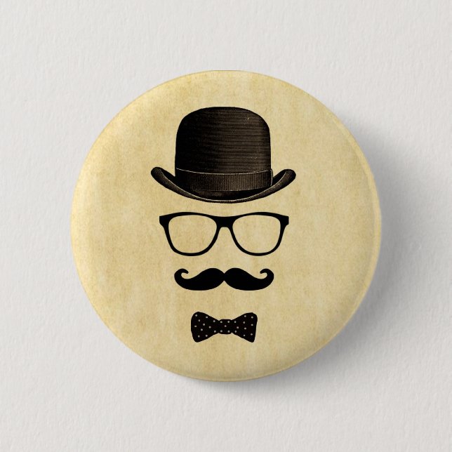 Mustache Man Button (Vorderseite)