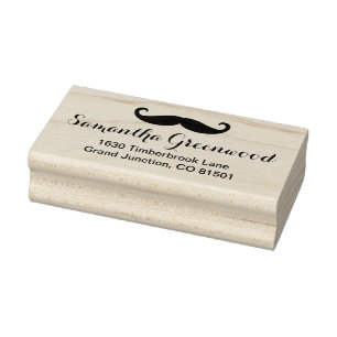 Mustache / Mustache / Schnurbart + Ihr Name Gummistempel