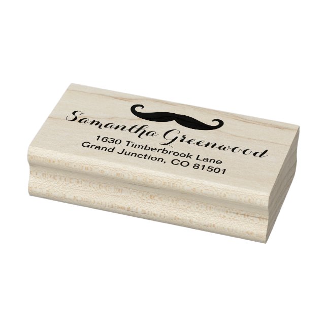 Mustache / Mustache / Schnurbart + Ihr Name Gummistempel (Stempel)