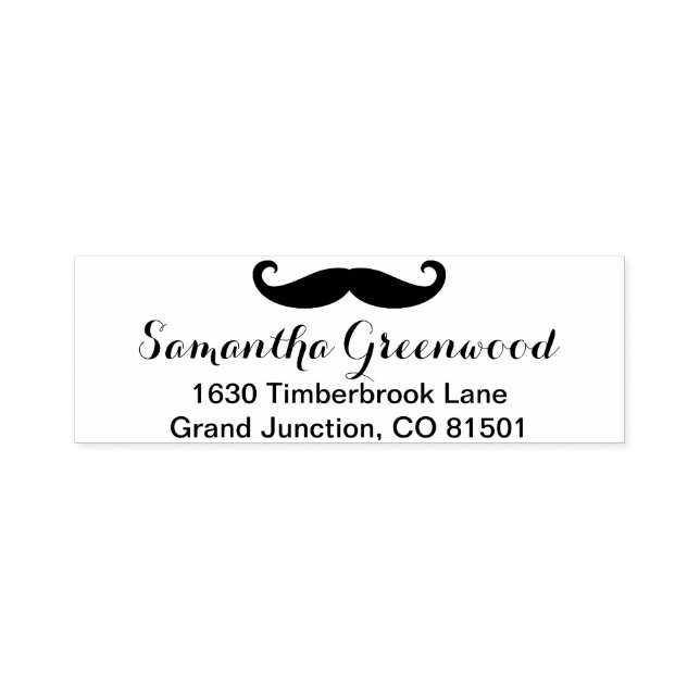 Mustache / Mustache / Schnurbart + Ihr Name Permastempel (Design)
