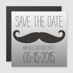 Mustache / Mustache / Schnurbart + Ihr Text Magneteinladung