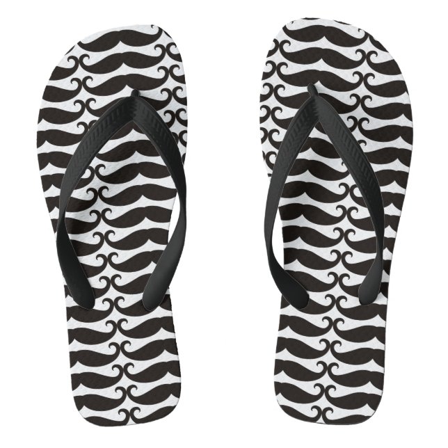 Mustache / Mustache / Schnurbart + Ihre Ideen Flip Flops (Fußbett)
