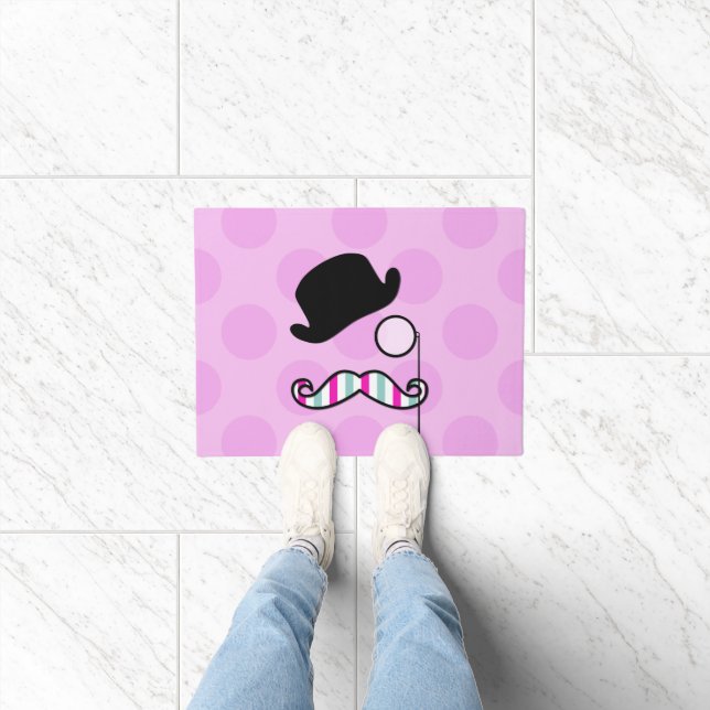 Mustache, Mustache, Stache, Monocle, Bowler Hat Fußmatte (Indoor)
