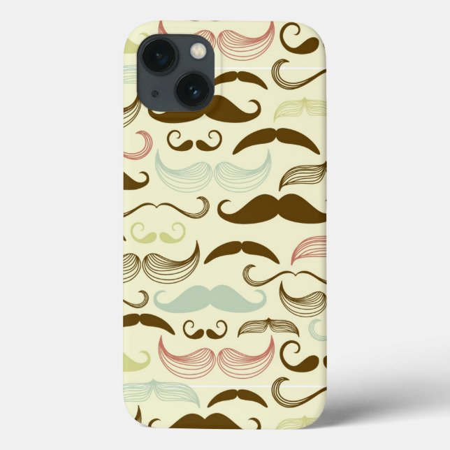 Mustache-Muster, Retro-Stil 4 Case-Mate iPhone Hülle (Rückseite)