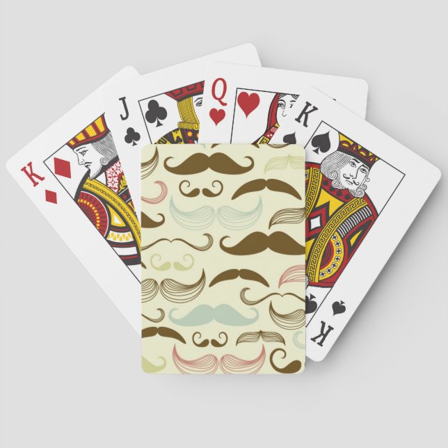 Mustache-Muster, Retro-Stil 4 Spielkarten (Rückseite)