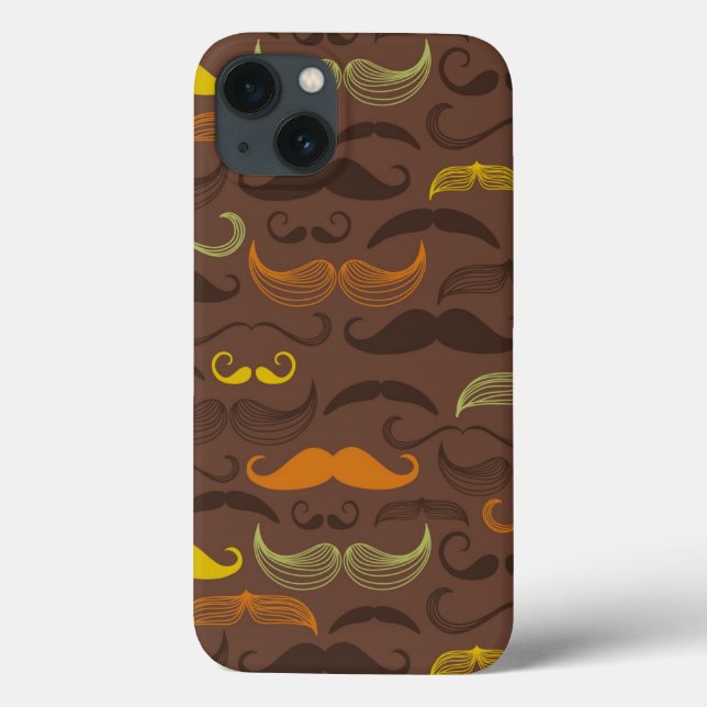 Mustache-Muster, Retro-Stil 5 Case-Mate iPhone Hülle (Rückseite)