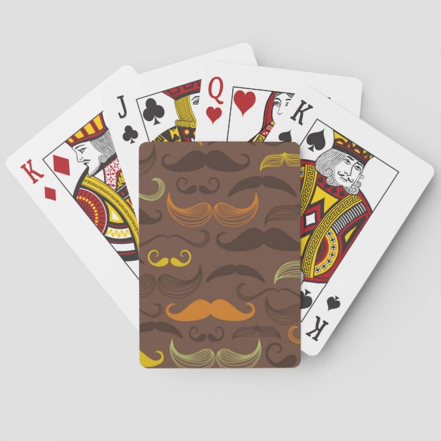 Mustache-Muster, Retro-Stil 5 Spielkarten (Rückseite)