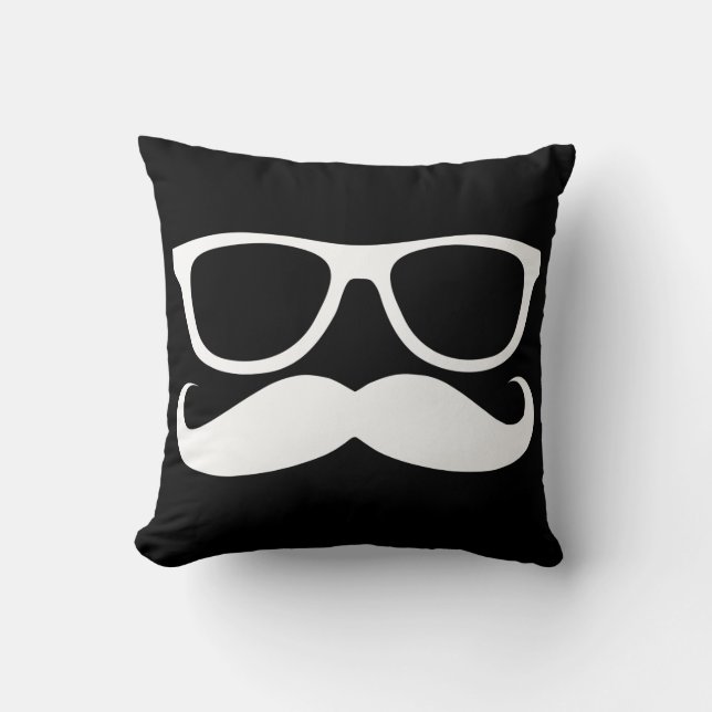 Mustache Nerd Kissen (Vorderseite)